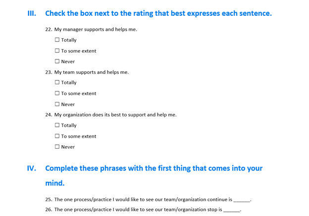 For Managers: Remote Work Survey Checkbox Questions (Editable Template)